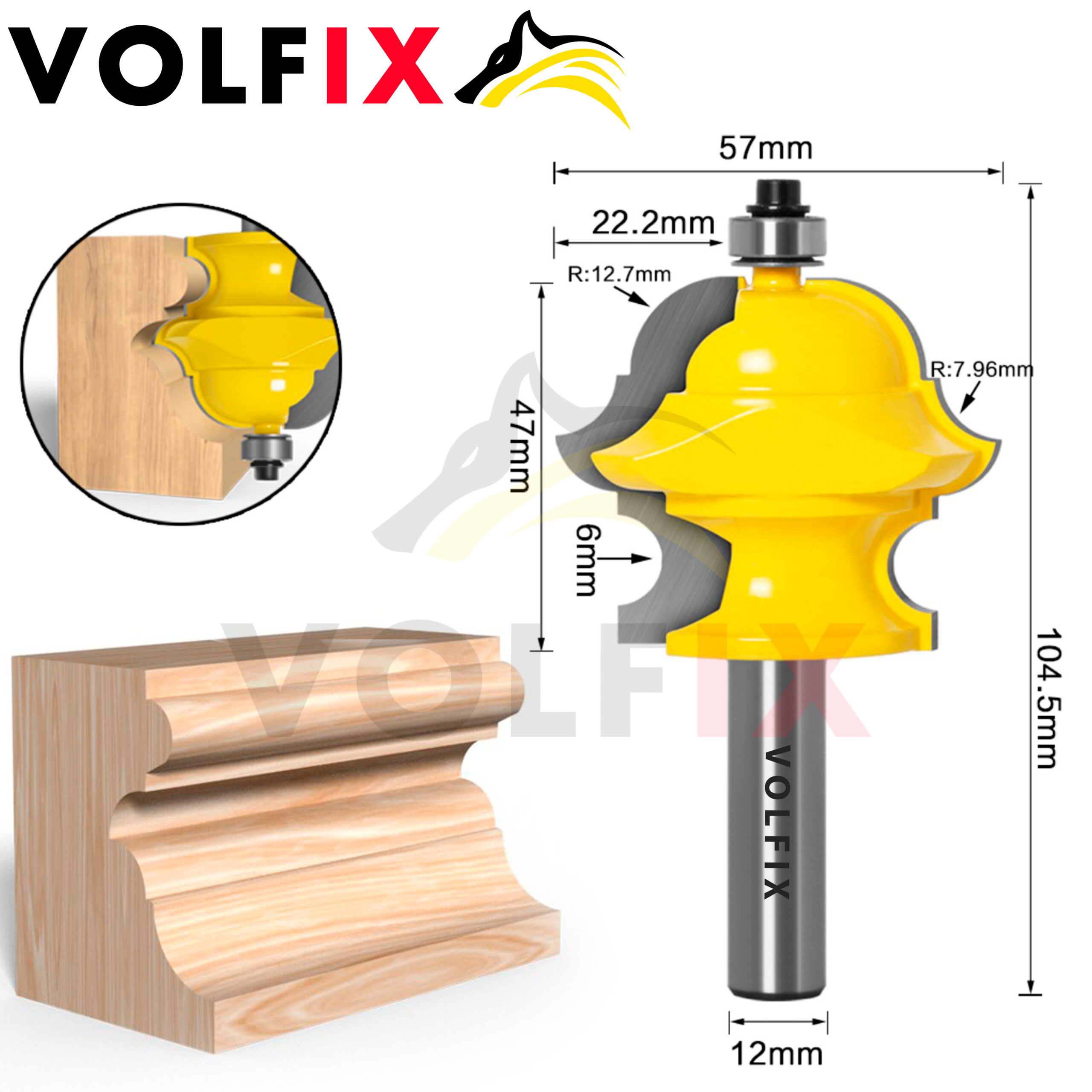 Мульти профільна фігурна фреза VOLFIX FZ-120-210 d12