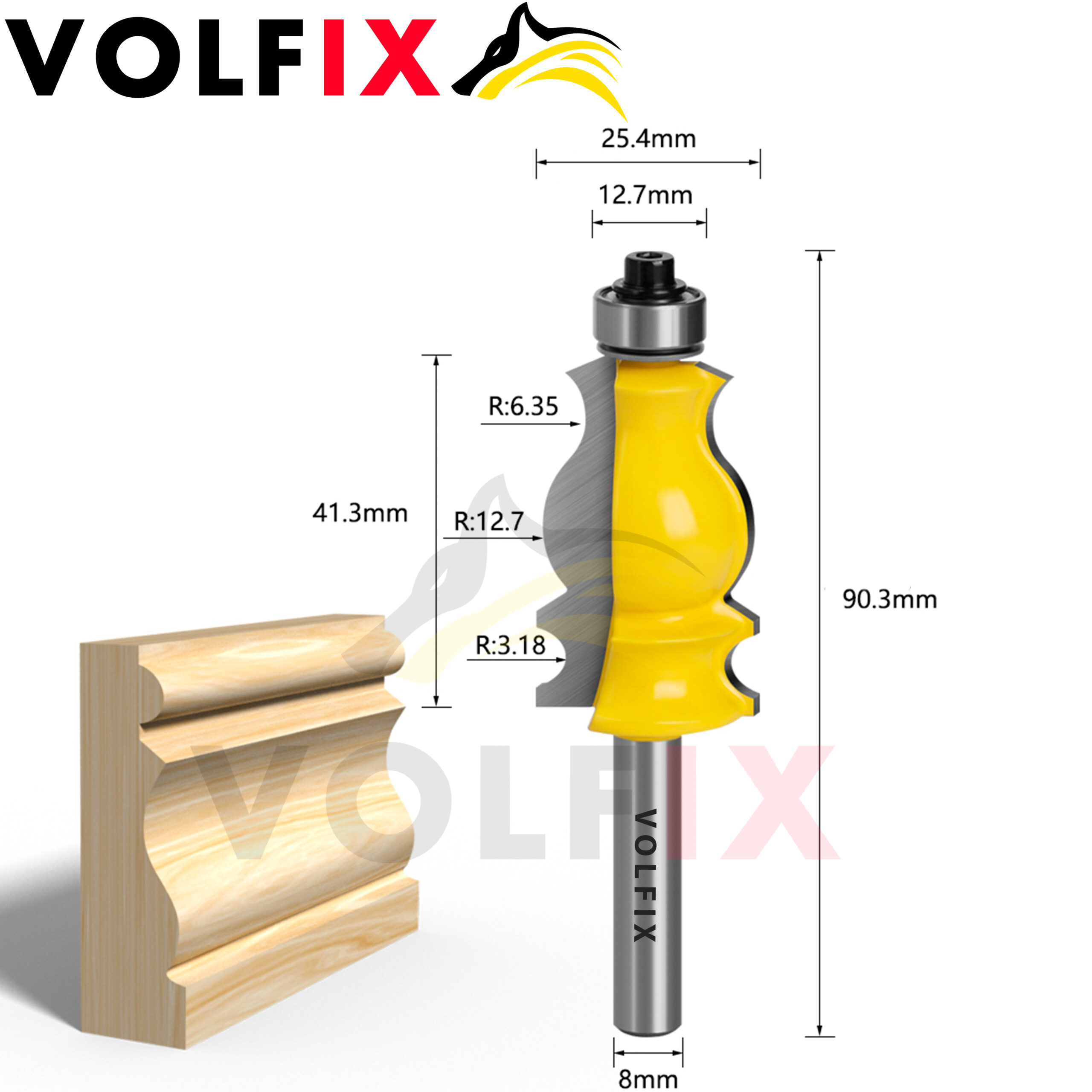 Фігурна кромкова фреза VOLFIX FZ-120-211 d8