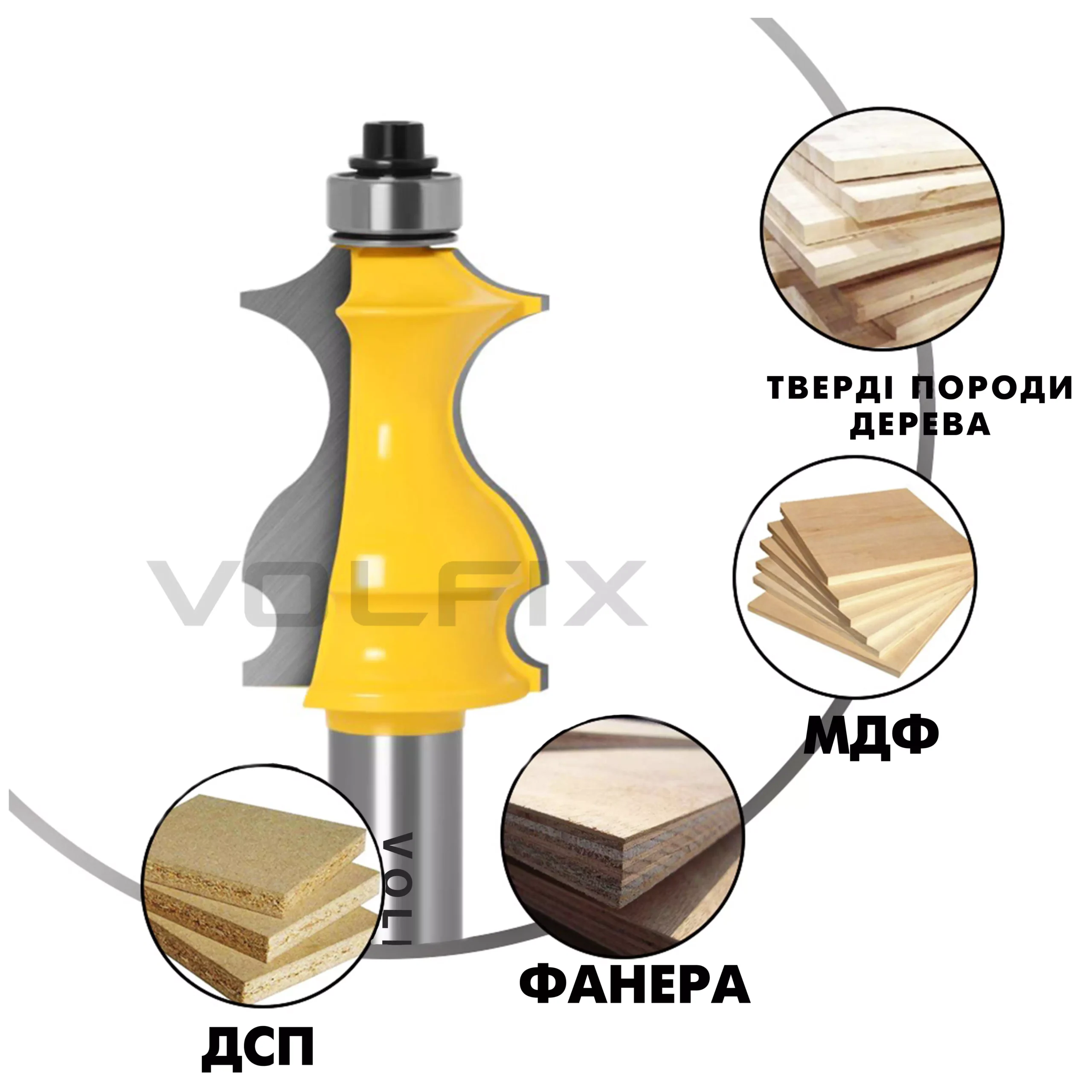 Фреза фігурна кромкова VOLFIX FZ-120-214 d12