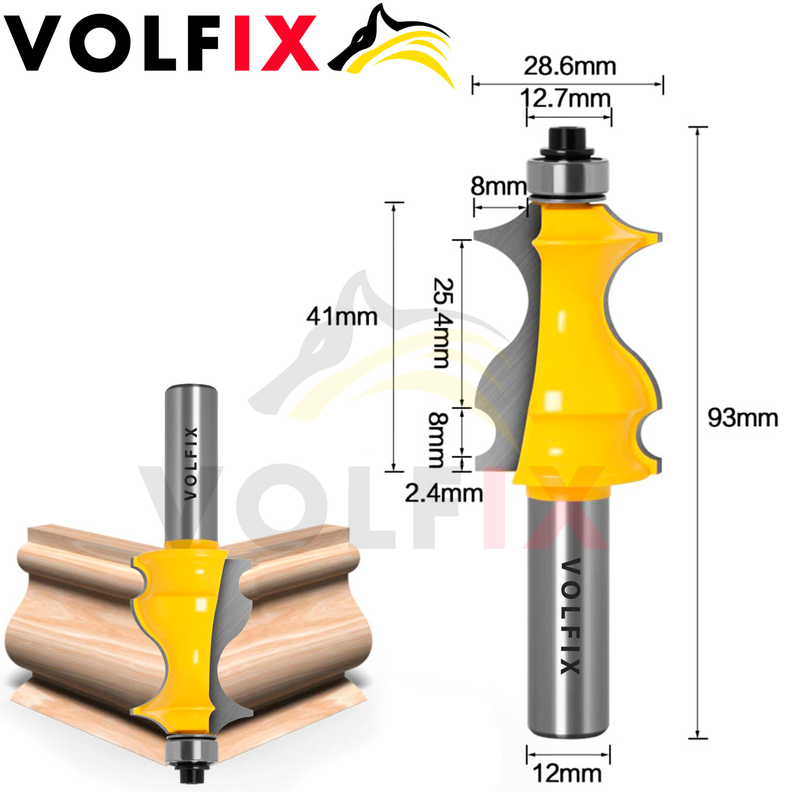 Фігурна кромкова фреза VOLFIX FZ-120-214 d12