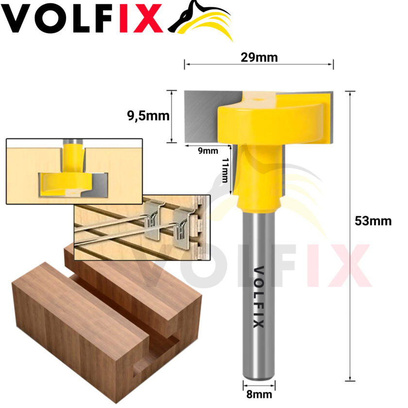 Фреза Т-образна пазова VOLFIX FZ-120-373 d8 D29