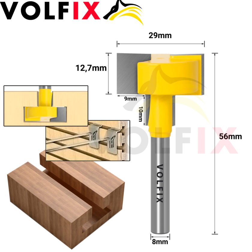 Фреза Т-образна пазова VOLFIX FZ-120-374 d8 D29