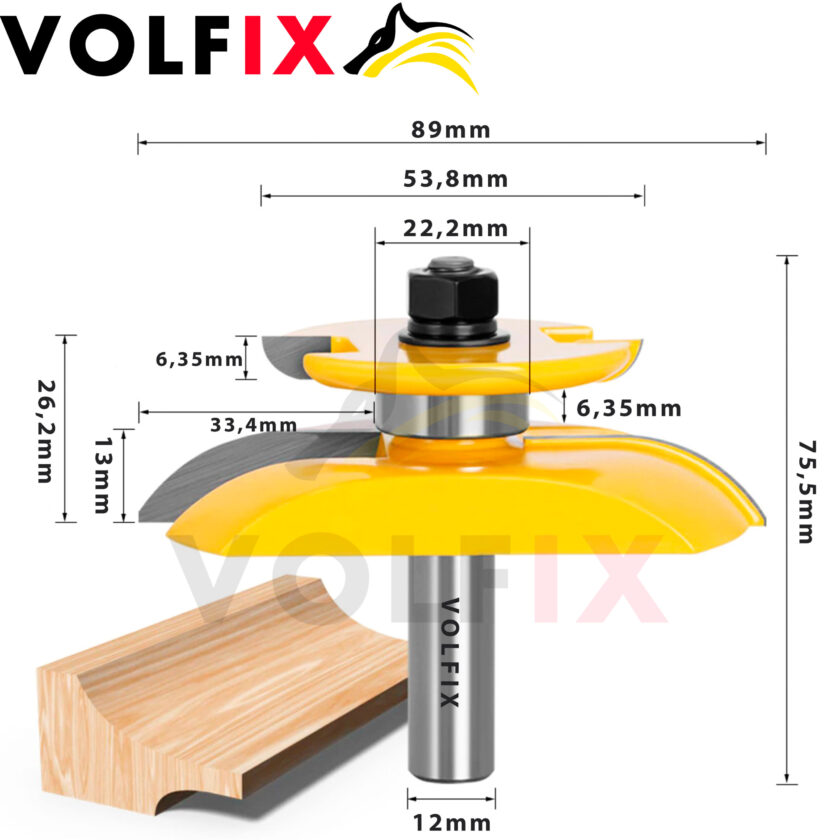 Фреза фігірейна двостороння для виготовлення фільонки VOLFIX FZ-120-930 d12