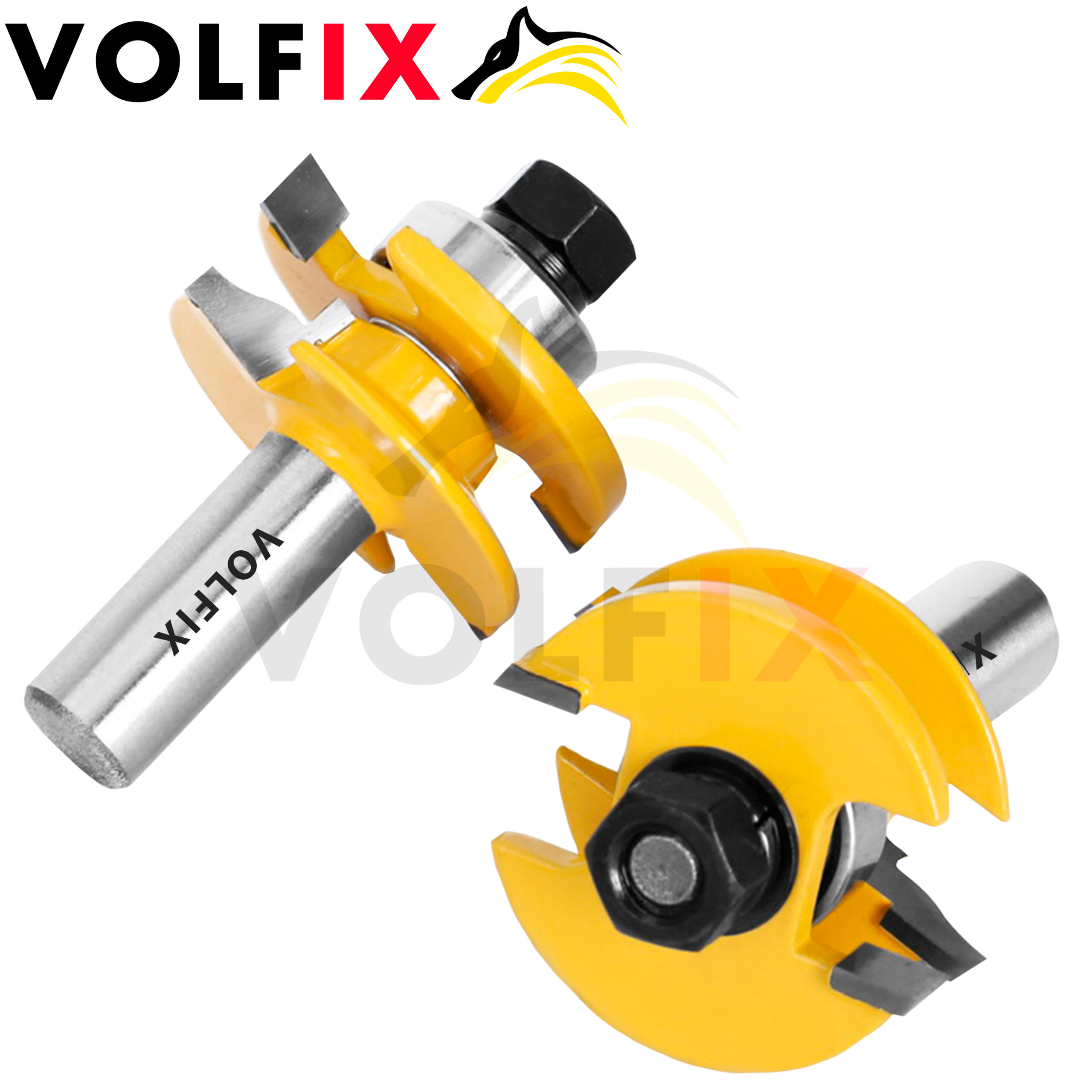 Комплект фрез №4 VOLFIX з 3-х фрез для мебельної обв'язки з фільонкою