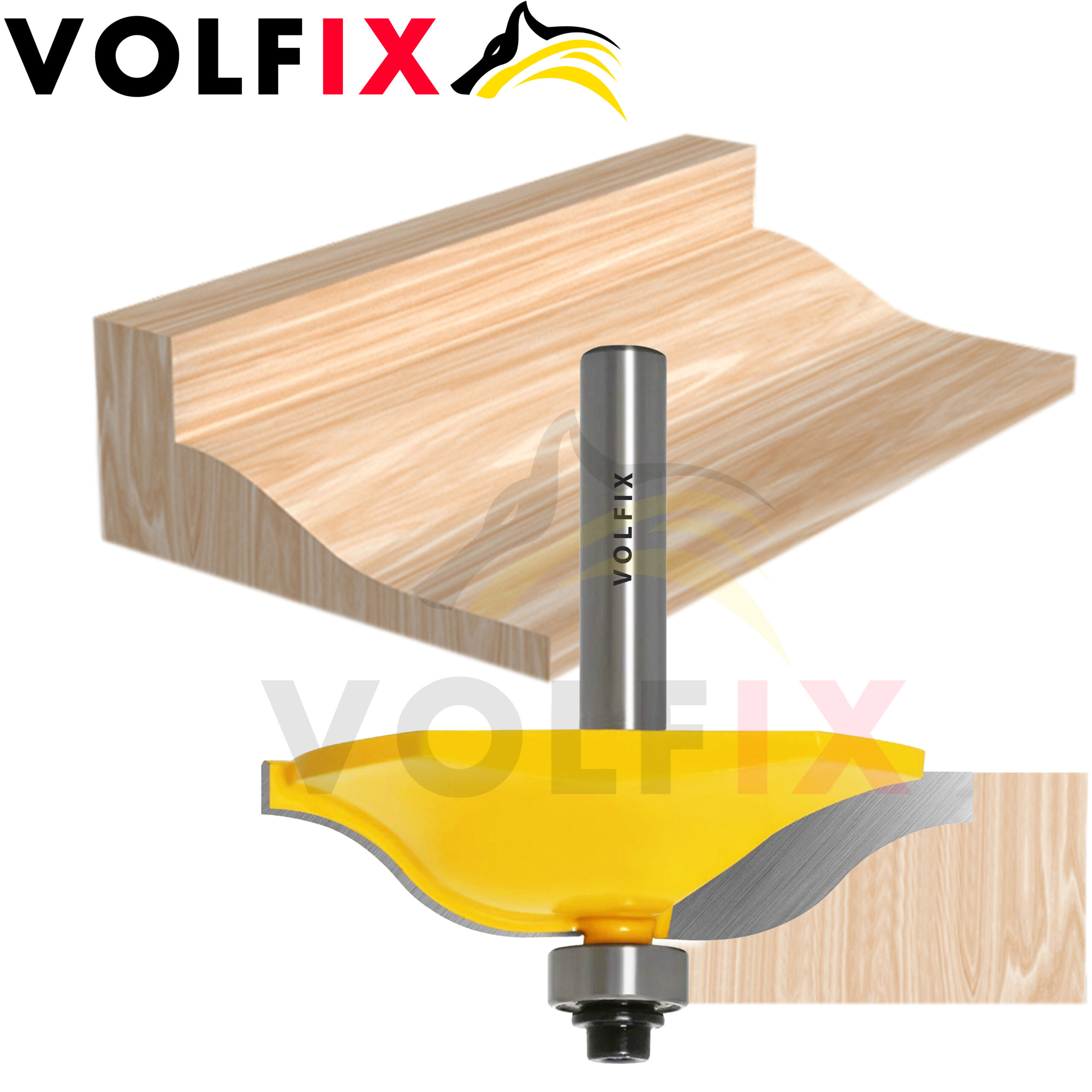 Комплект фрез №2 VOLFIX з 3-х фрез для мебельної обв'язки з фільонкою