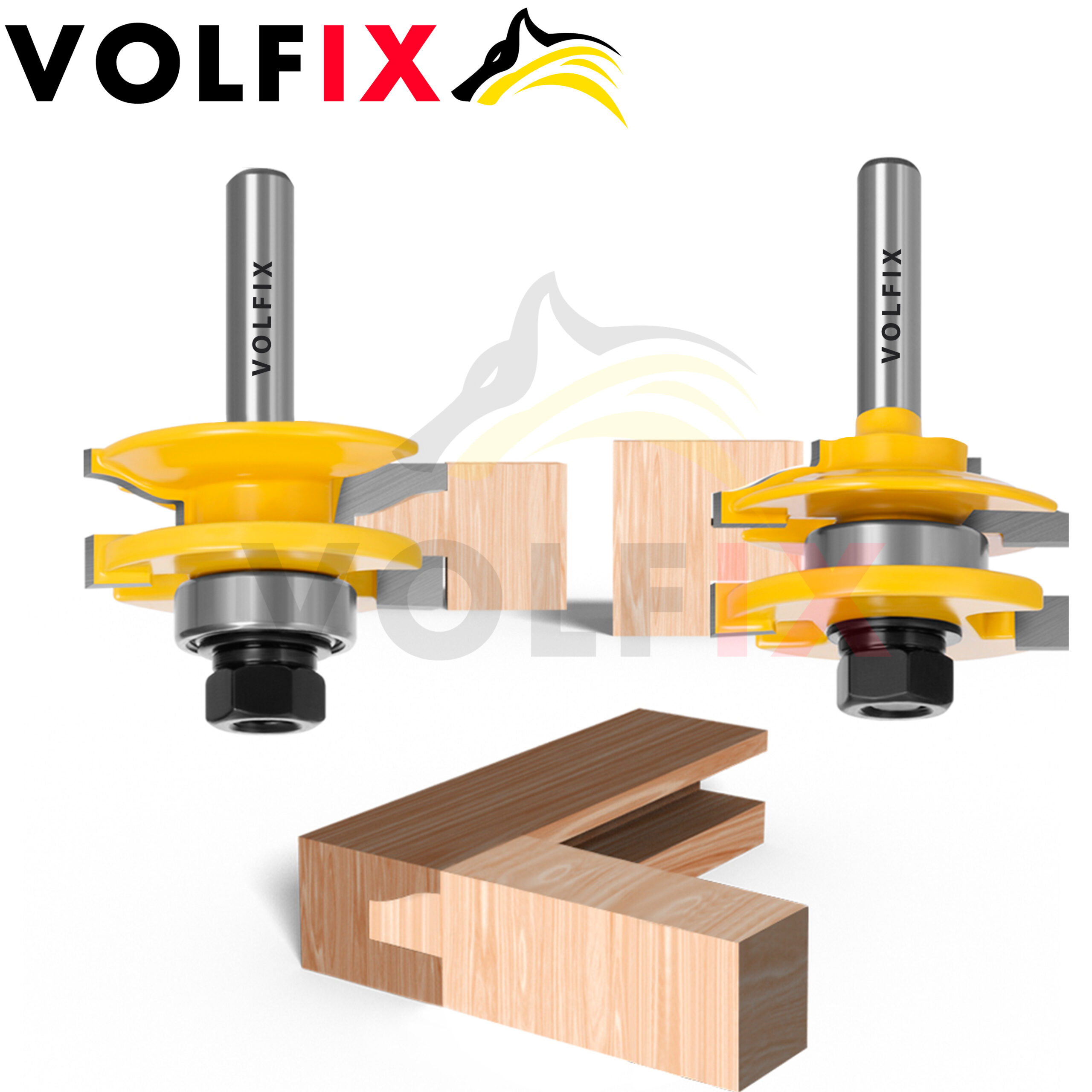 Комплект фрез №2 VOLFIX з 3-х фрез для мебельної обв'язки з фільонкою