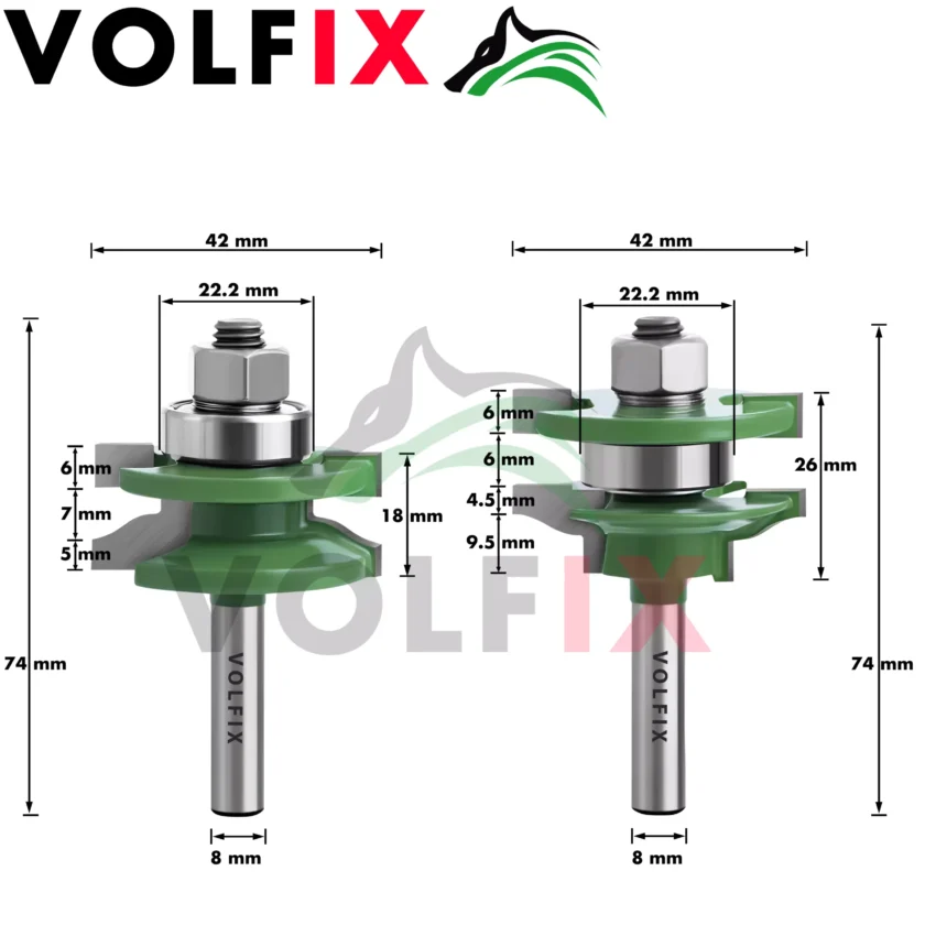 Фрези для мебельної обв’язки VOLFIX GRAND FZ-120-910 d8