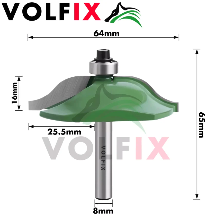 Фреза фігірейна горизонтальна для виготовлення фільонки VOLFIX GRAND FZ-120-950 d8