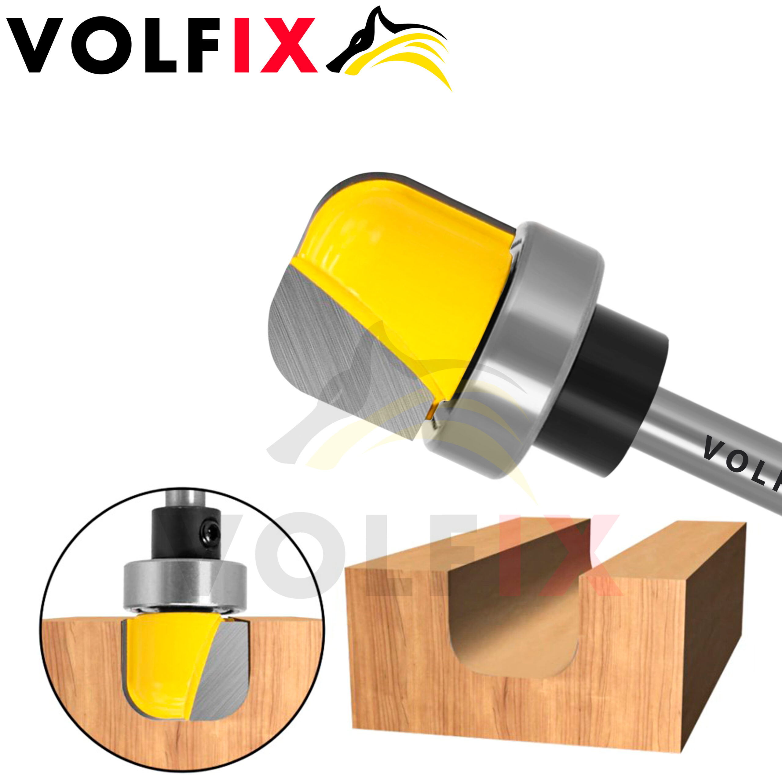 Пазова фасонна фреза з підшипником VOLFIX FZ-120-255 d6 для виготовлення жолобків тарілок чаш лотків підносів
