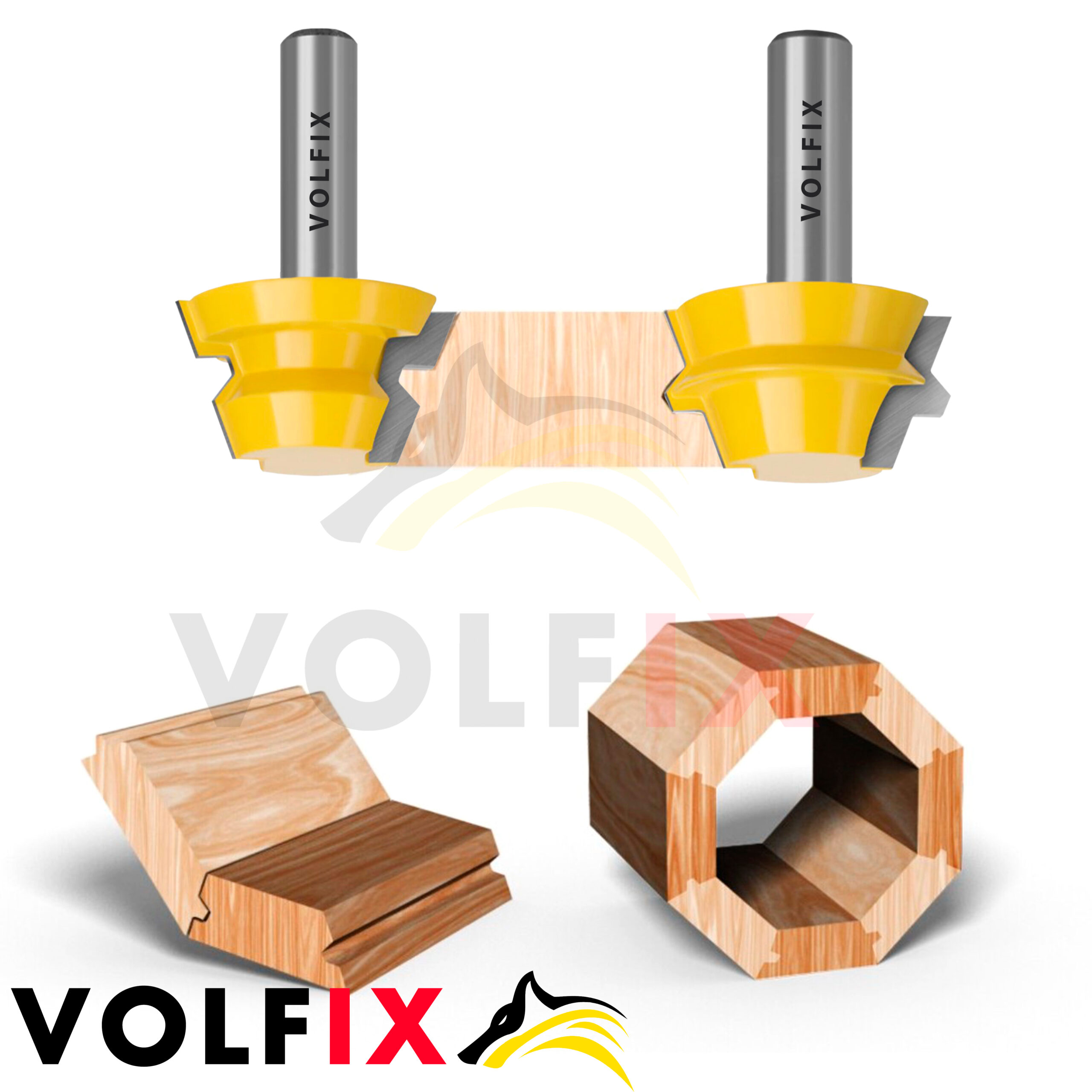 Фрези для виготовлення бочок VOLFIX FZ-120-600 d8 пазо-шипова фреза для з'єднання (тато-мама)