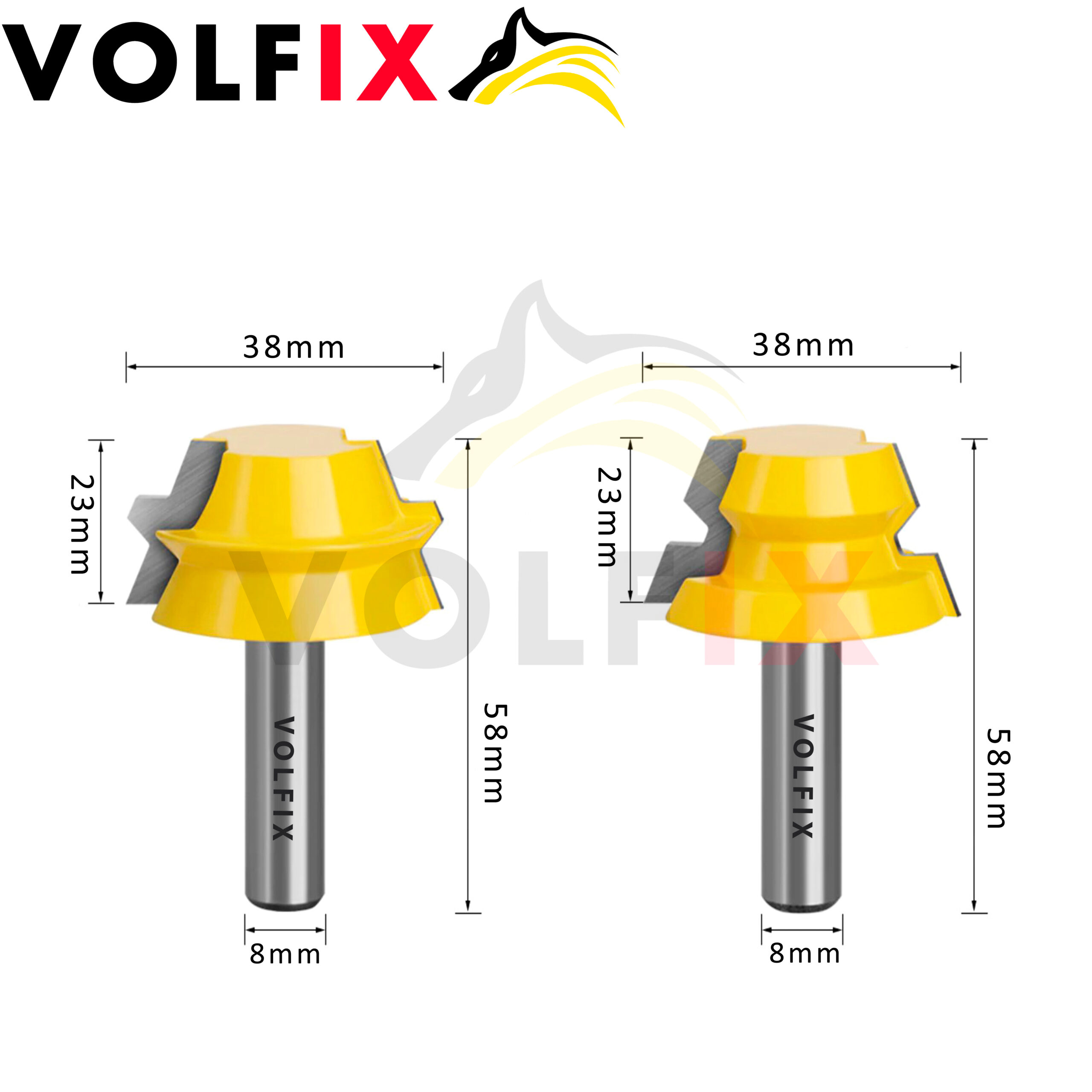 Фрези для виготовлення бочок VOLFIX FZ-120-600 d8 пазо-шипова фреза для з'єднання (тато-мама)