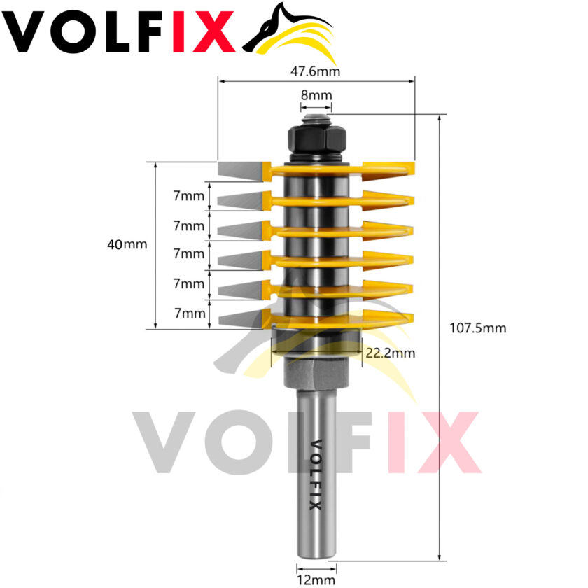 Фреза для зрощування деревини по ширині та довжині (мікрошип) VOLFIX FZ-120-522 d12