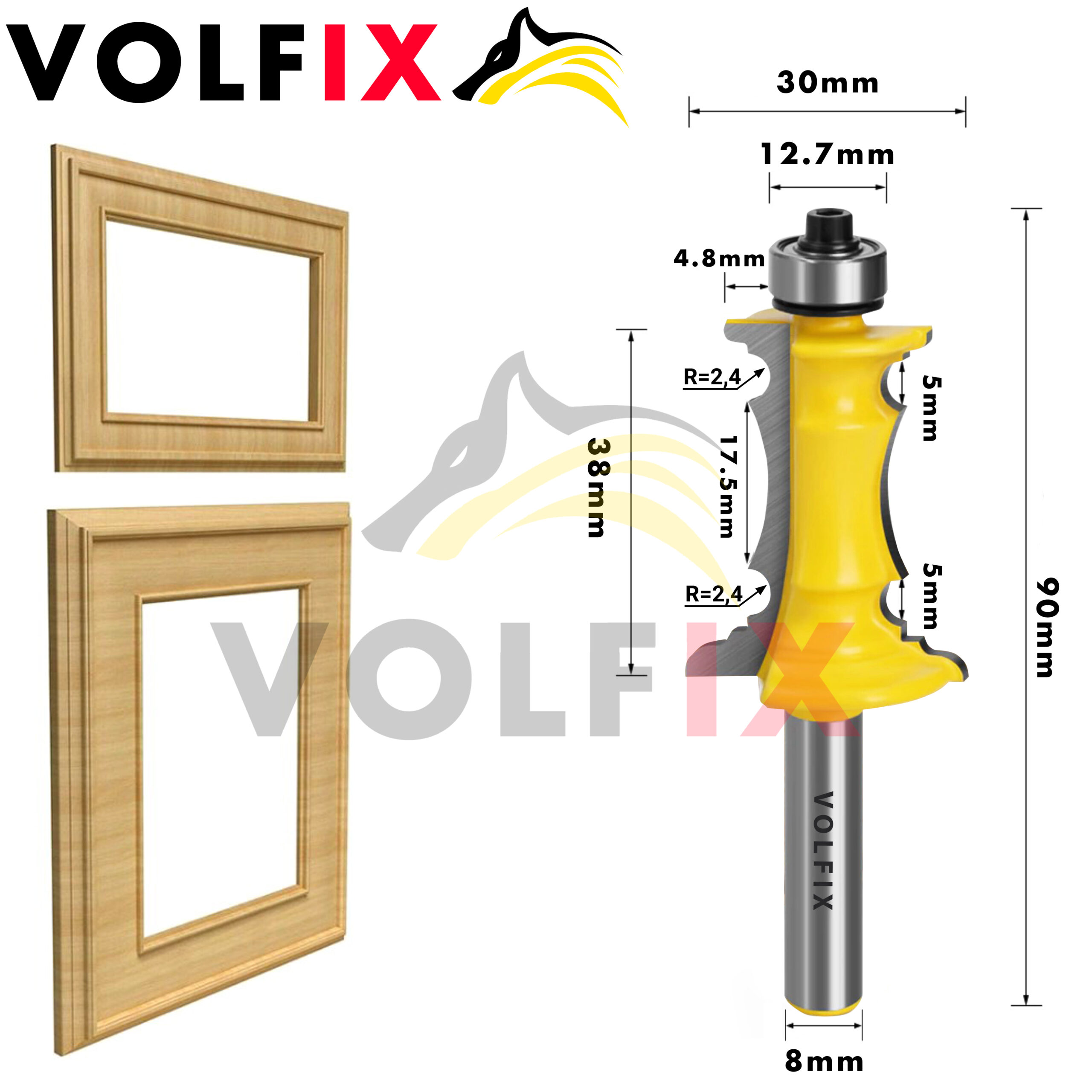 Фігурна кромкова фреза VOLFIX FZ-120-215 d8 h38