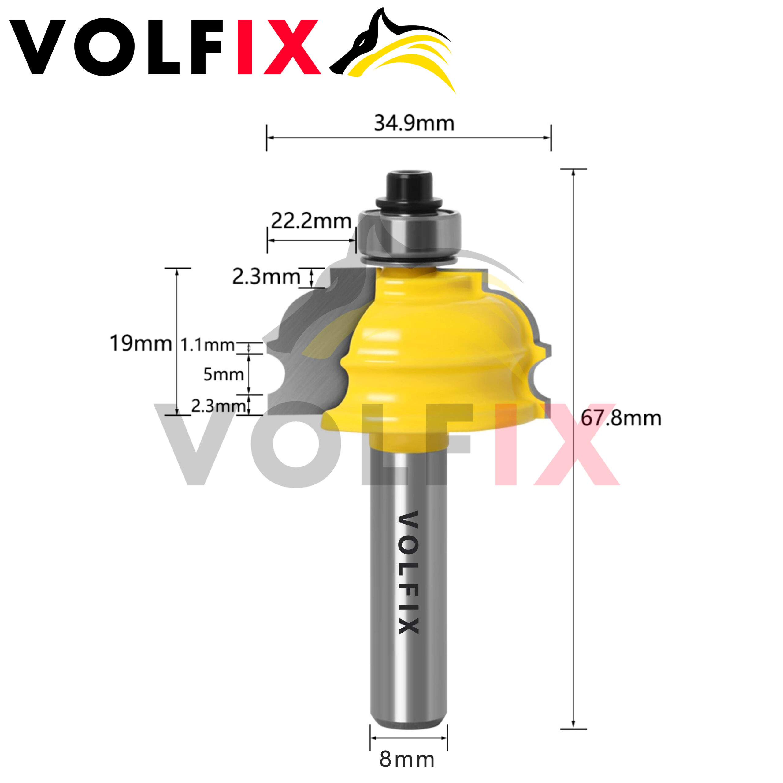 Фігурна кромкова фреза VOLFIX FZ-120-217 d8