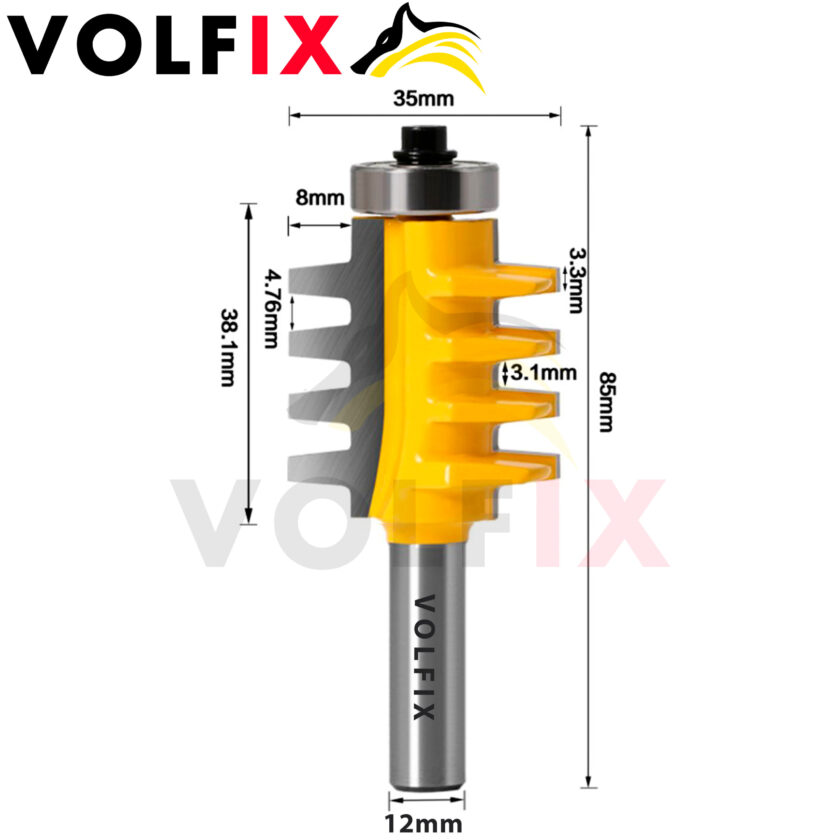 Фреза для зрощування деревини по довжині та ширині (мікрошип) VOLFIX FZ-120-510 d12