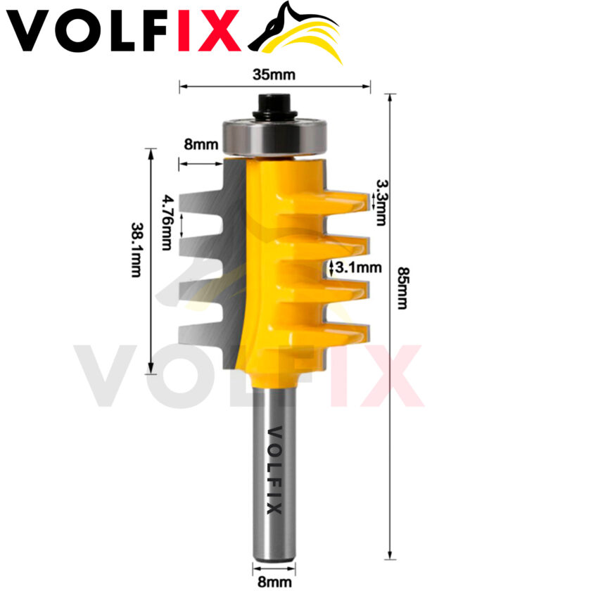 Фреза для зрощування деревини по довжині та ширині (мікрошип) VOLFIX FZ-120-510 d8
