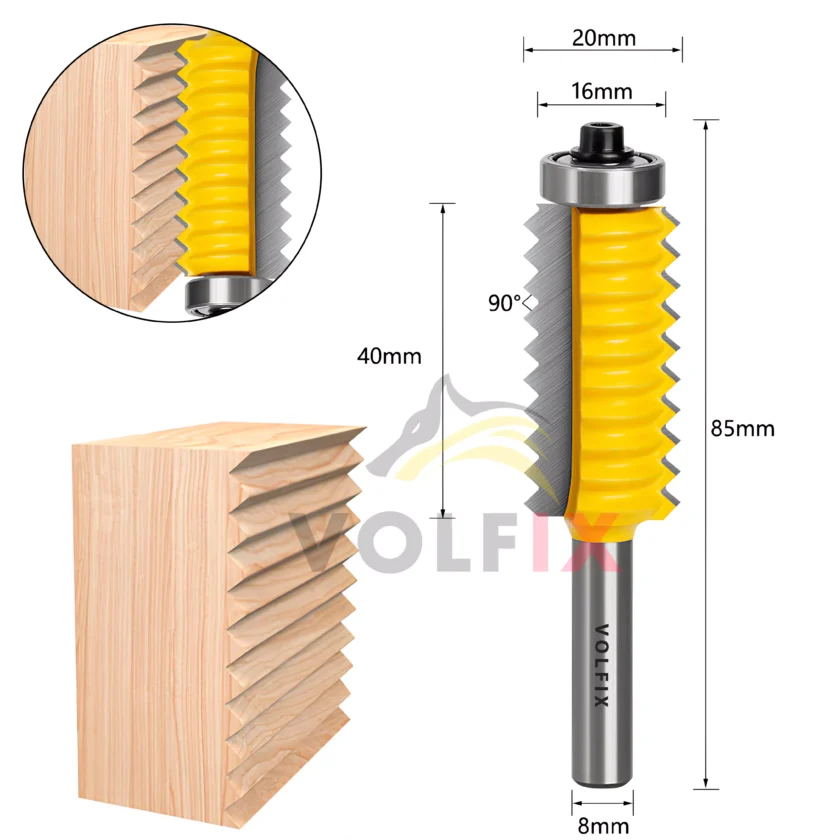 Фреза для зрощування деревини по ширині (мікрошип) VOLFIX FZ-120-513 d8
