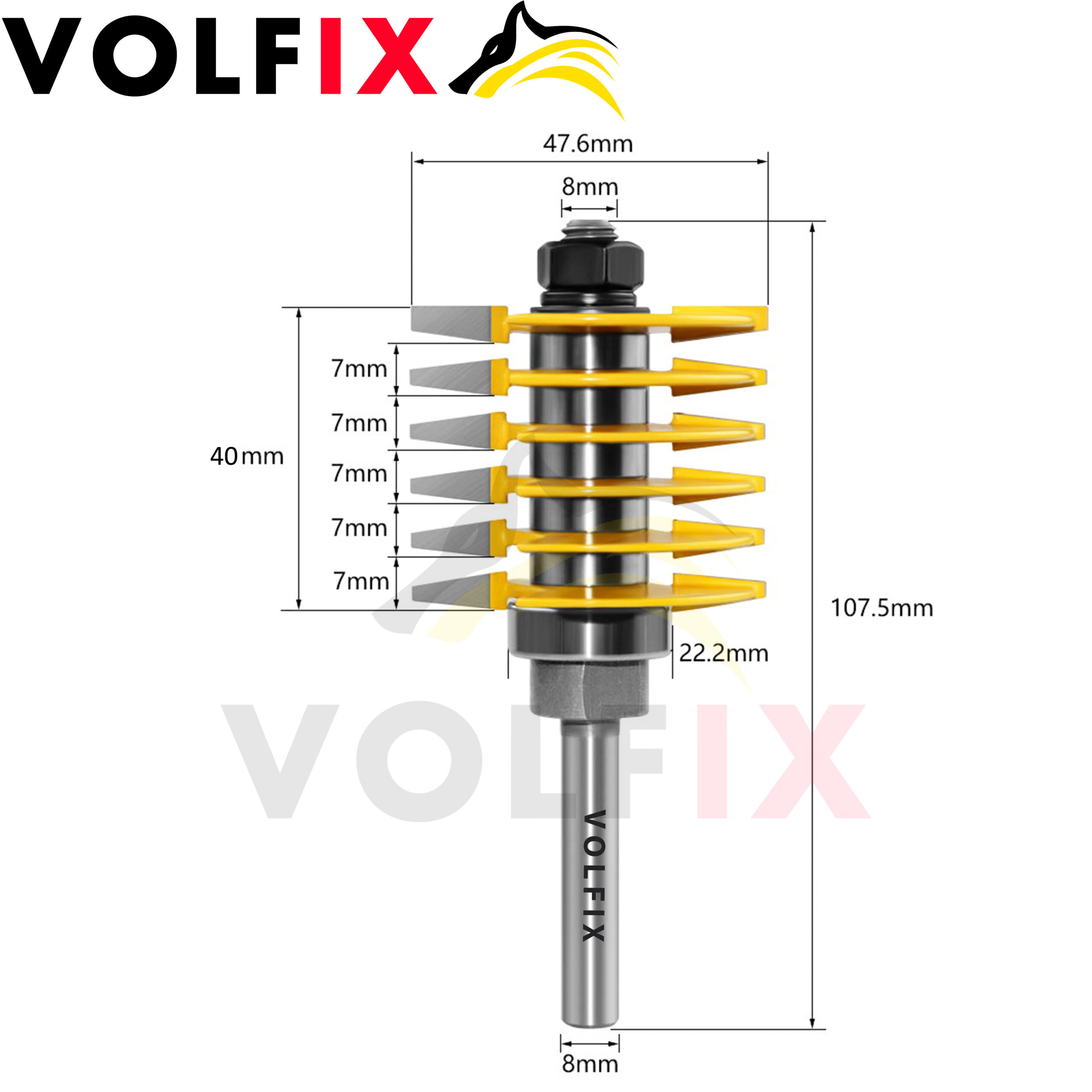 Фреза VOLFIX FZ-120-522 d8 для зрощування деревини по ширині та довжині (мікрошип)