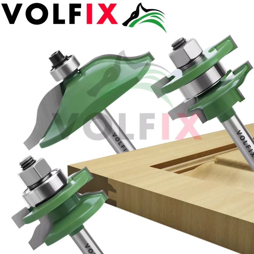Комплект фрез №1 VOLFIX GRAND з 3-х фрез для мебельної обв’язки з фільонкою