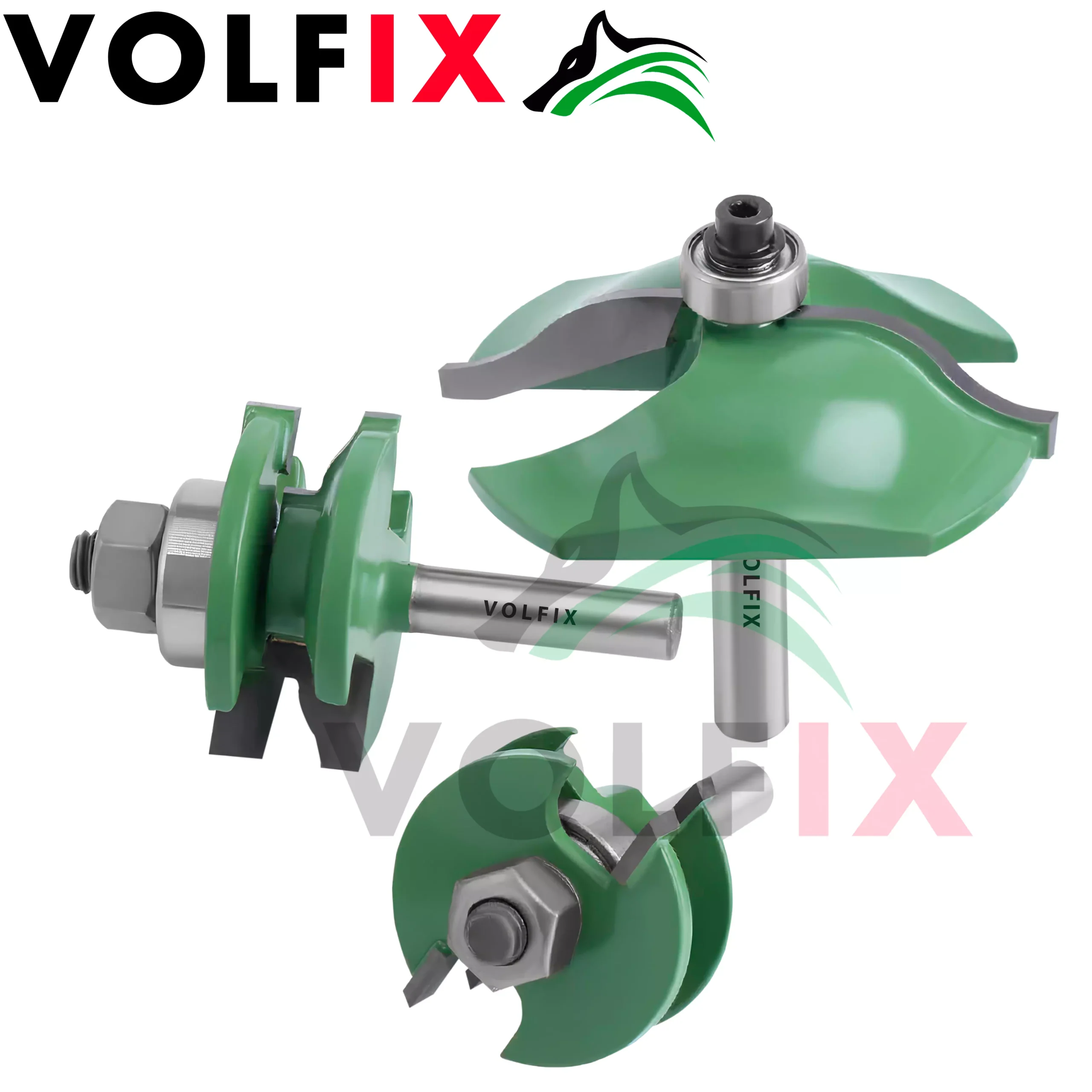 Комплект фрез №1 VOLFIX GRAND з 3-х фрез для мебельної обв'язки з фільонкою