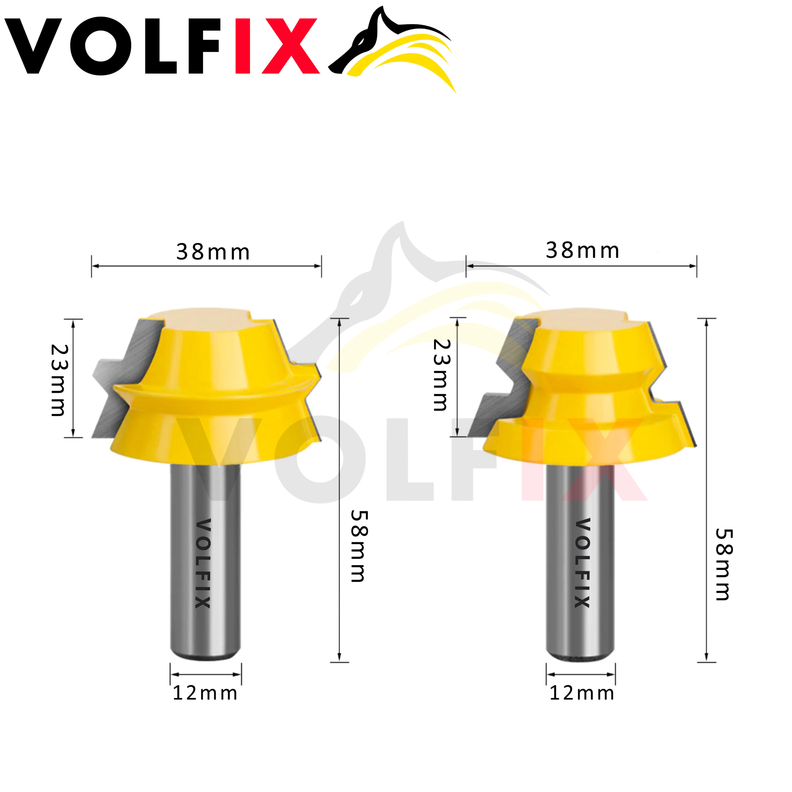 Фрези для виготовлення бочок VOLFIX FZ-120-600 d12 пазо-шипова фреза для з'єднання (тато-мама)