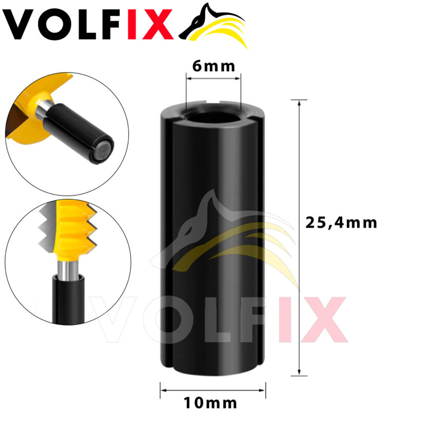 Втулка перехідна для фрез VOLFIX с 10 на 6 мм