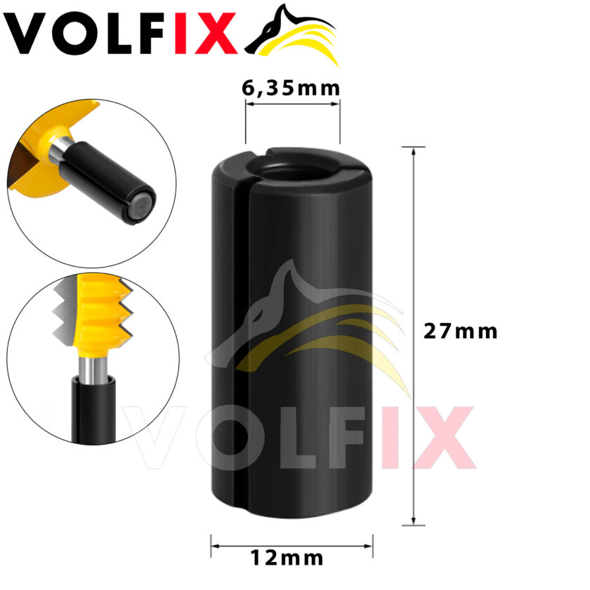 Втулка перехідна для фрез VOLFIX с 12 на 6,35 мм