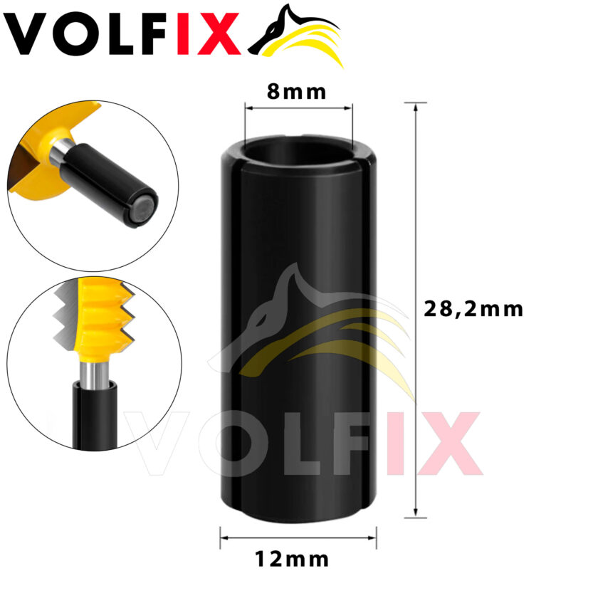 Втулка перехідна для фрез VOLFIX с 12 на 8 мм