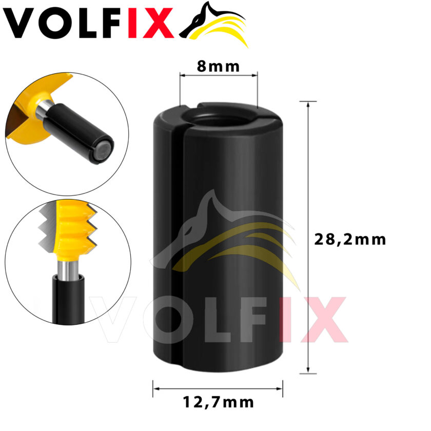 Втулка перехідна для фрез VOLFIX с 12,7 на 8 мм