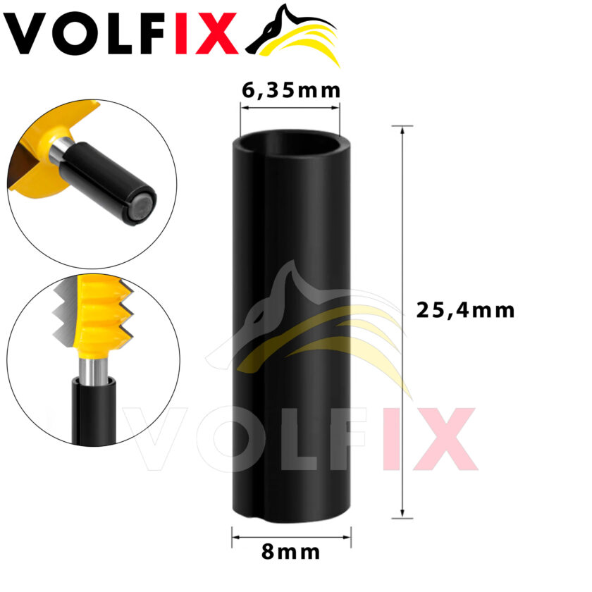 Втулка перехідна для фрез VOLFIX с 8 на 6,35 мм