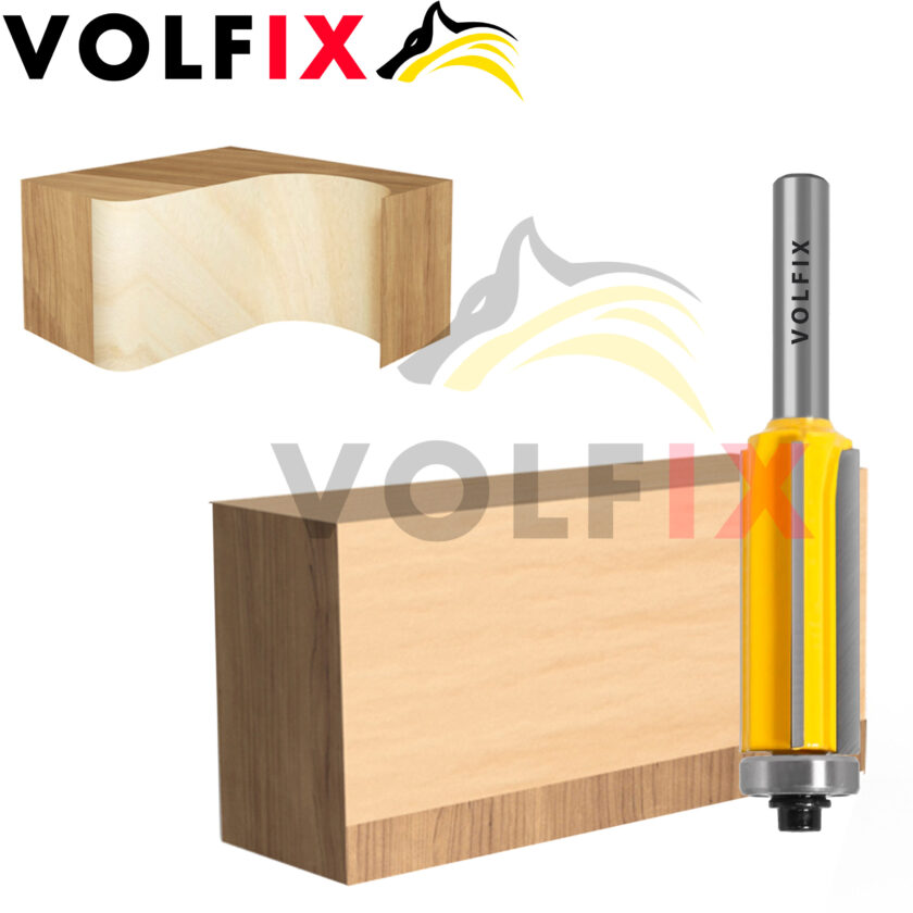 Фреза обкаточна пряма з нижнім підшипником VOLFIX FZ-120-422 d8