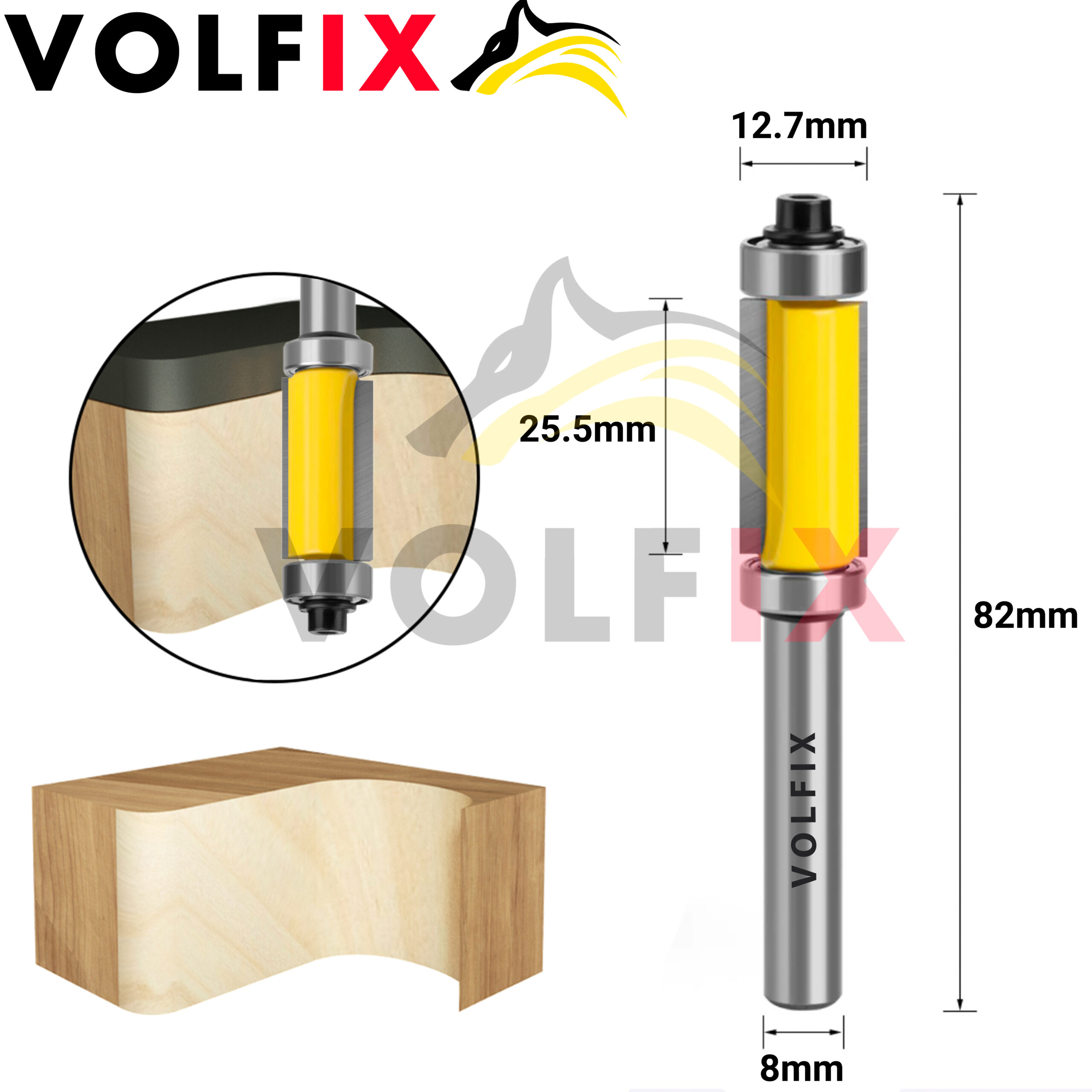 Обкаточна пряма фреза VOLFIX FZ-120-455 d8