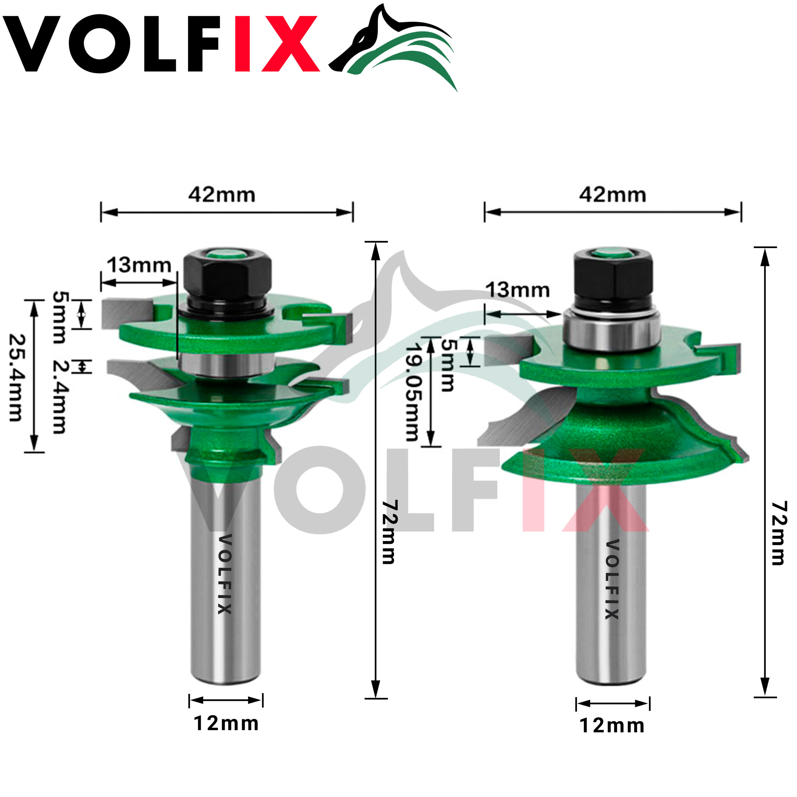 Фігурні фрези VOLFIX FZ-120-926 d12 для мебельної обв'язки