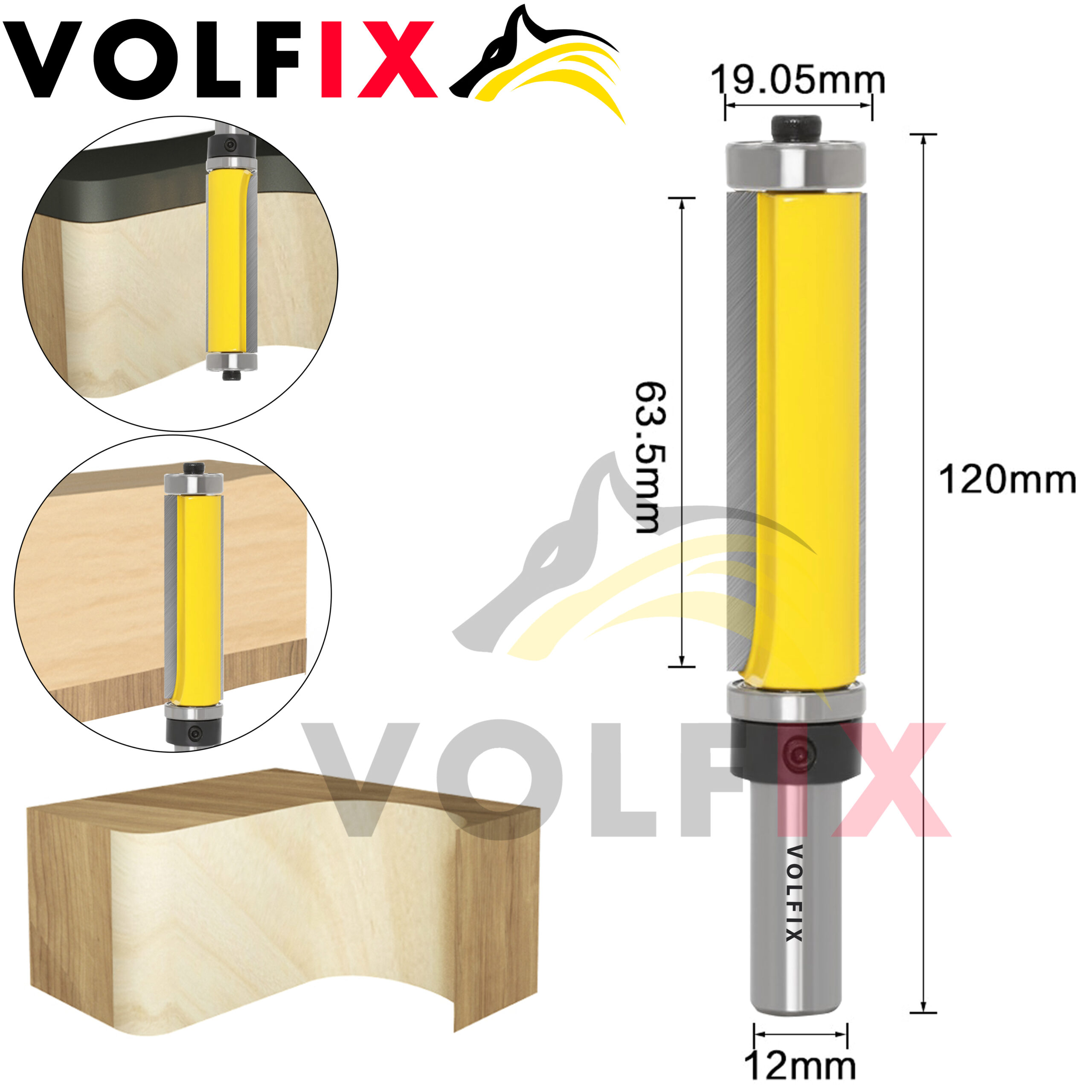 Обкаточна пряма фреза VOLFIX FZ-120-465 d12