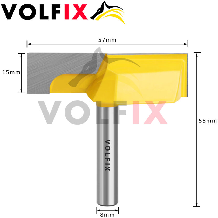 Фреза полегшена погружна пазова пряма VOLFIX FZ-120-410 d8 D57 h15