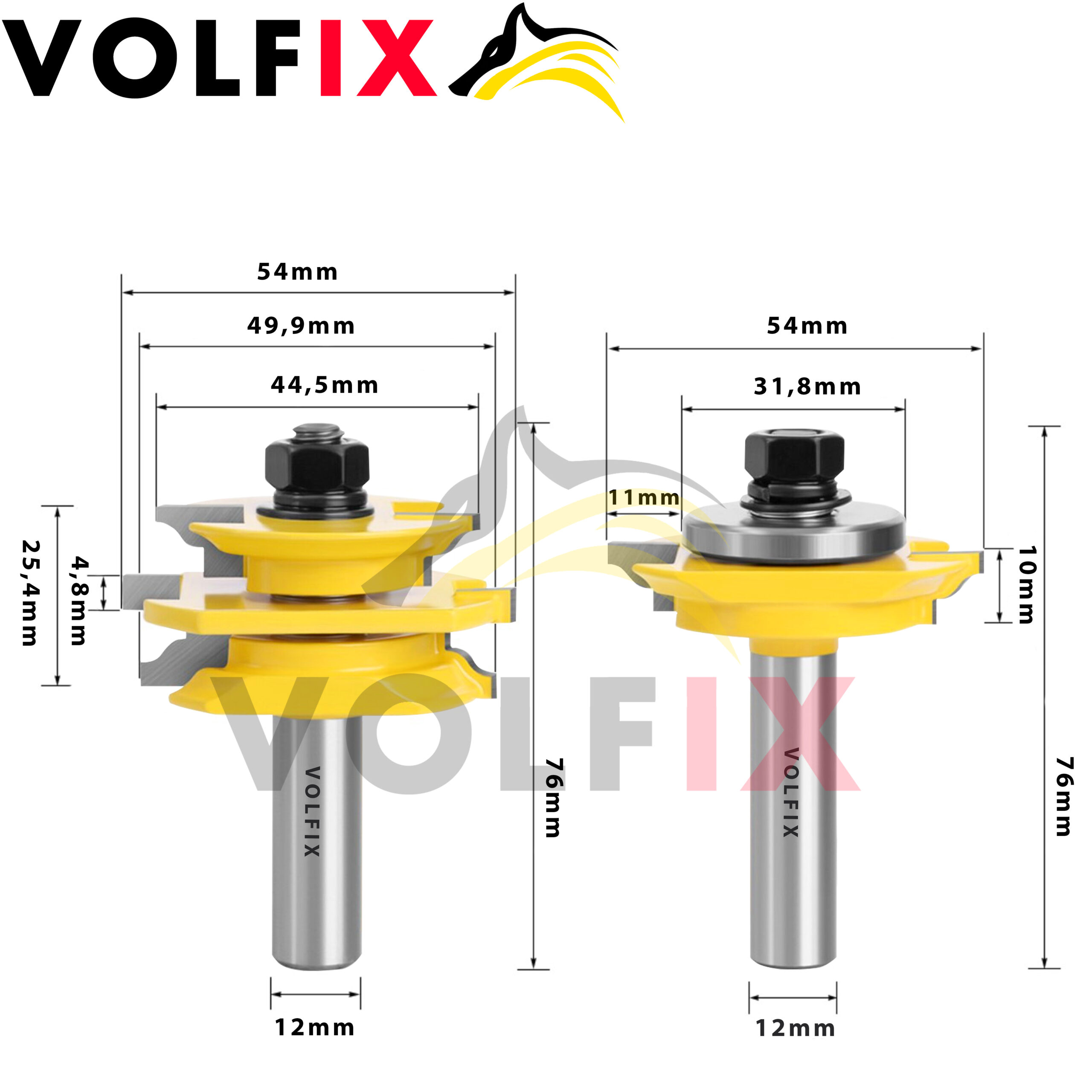 Фрези VOLFIX FZ-120-840 d12 для мебельної обв'язки