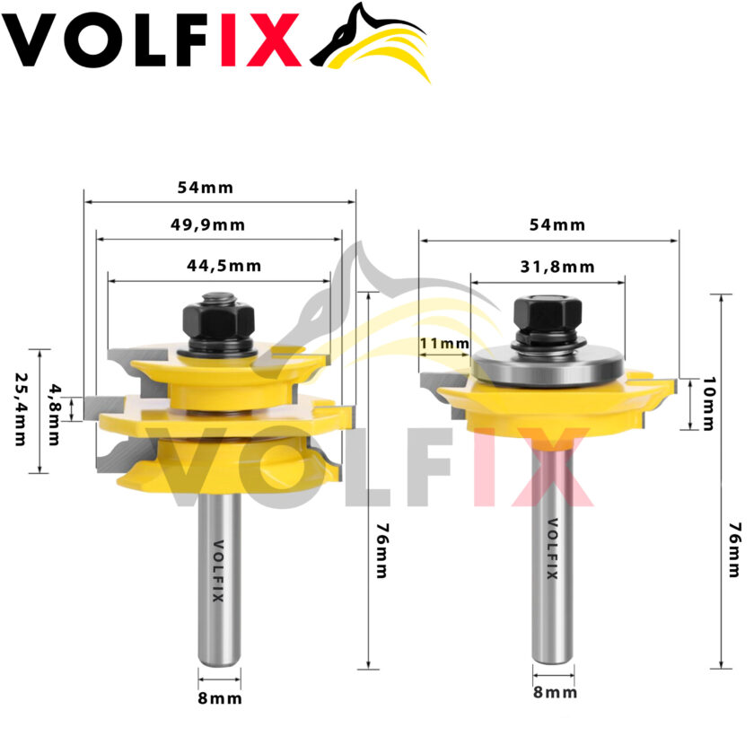 Фрези для мебельної обв’язки VOLFIX FZ-120-840 d8
