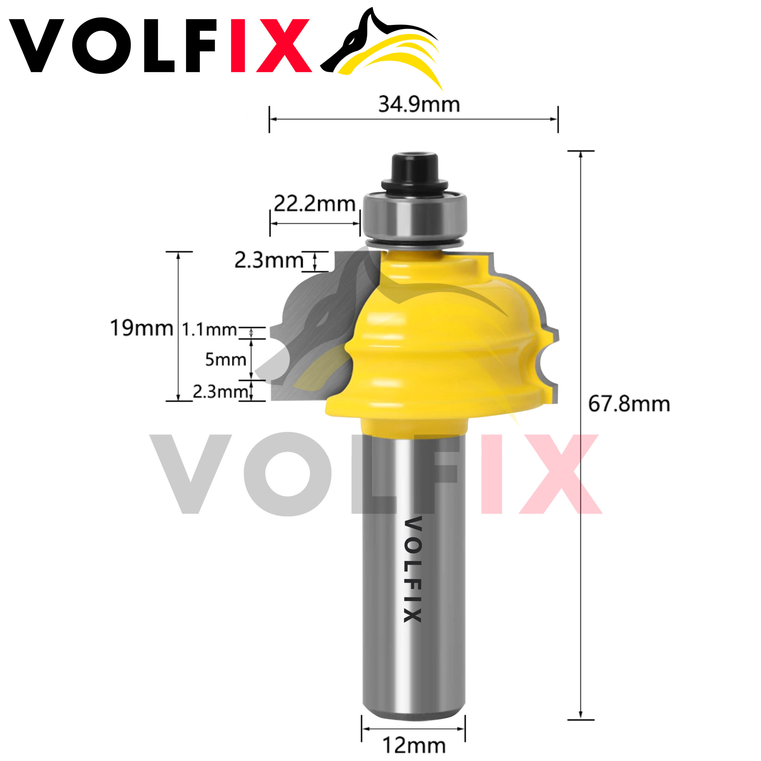 Фігурна кромкова фреза VOLFIX FZ-120-217 d12
