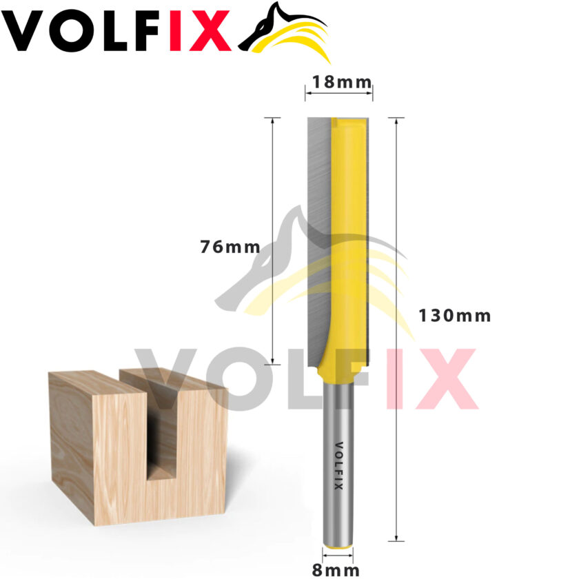 Фреза погружна пряма пазова VOLFIX FZ-130 D18 d8 H130 h76