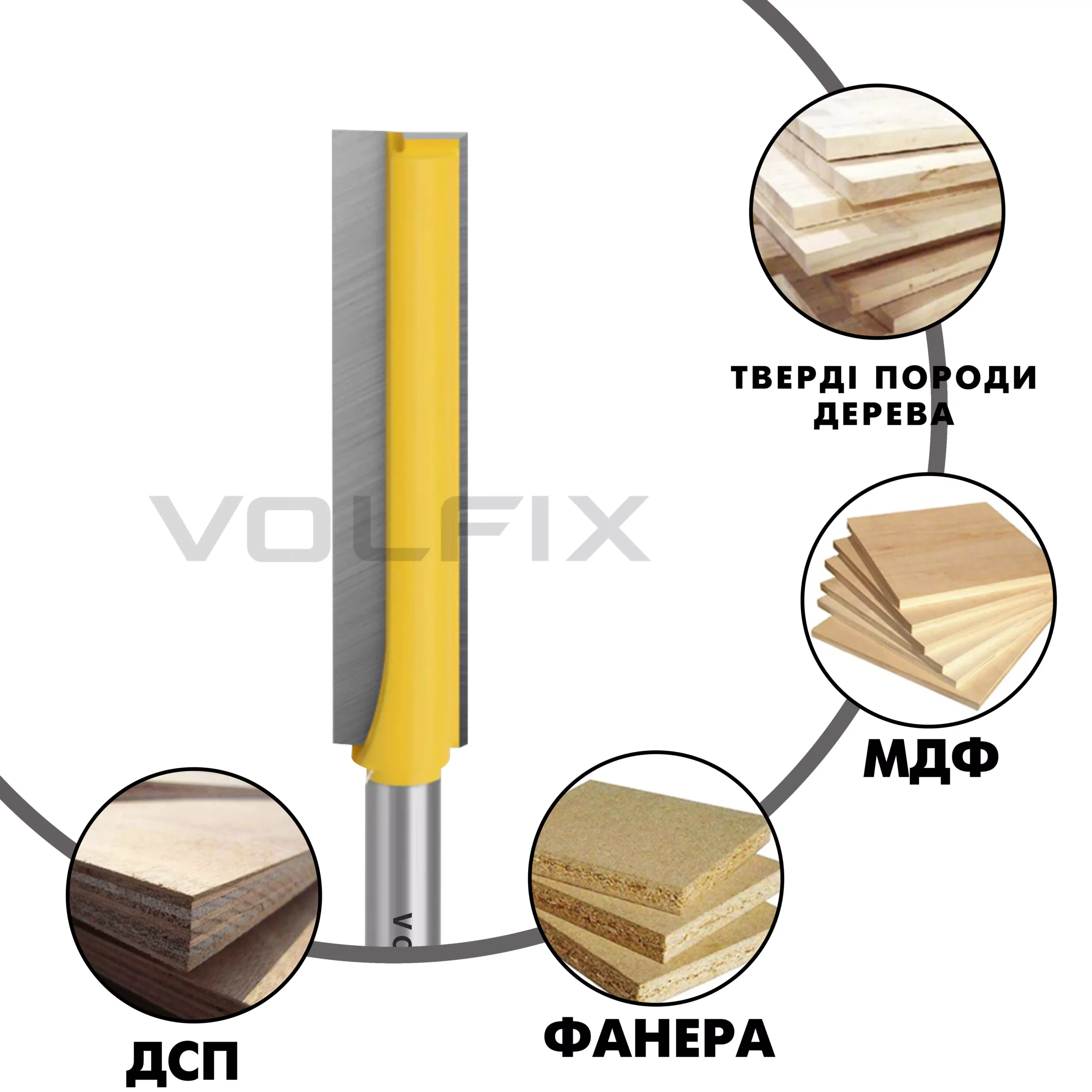 Фреза для врізання замка VOLFIX FZ-130 D16 h76 H130 d8