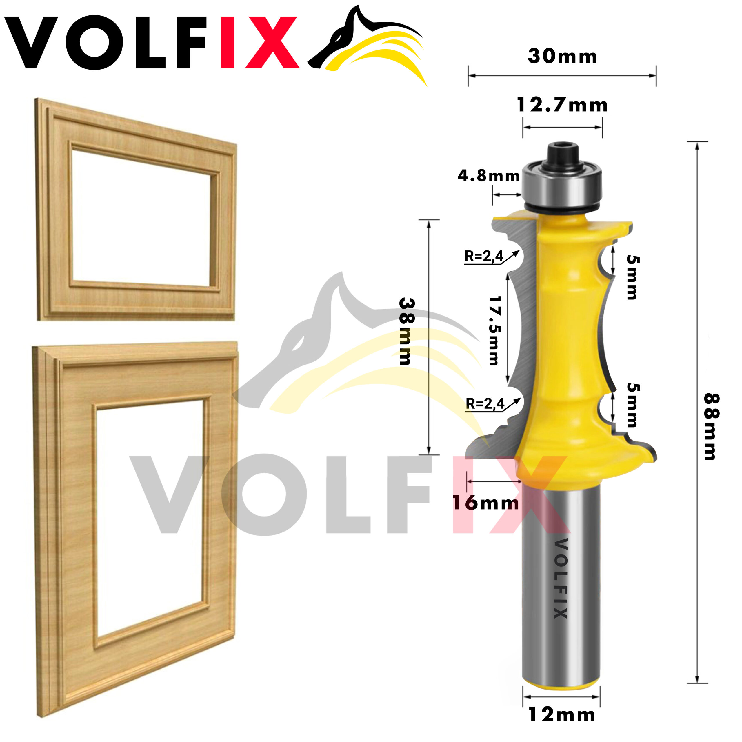 Фігурна кромкова фреза VOLFIX FZ-120-215 d12 h38