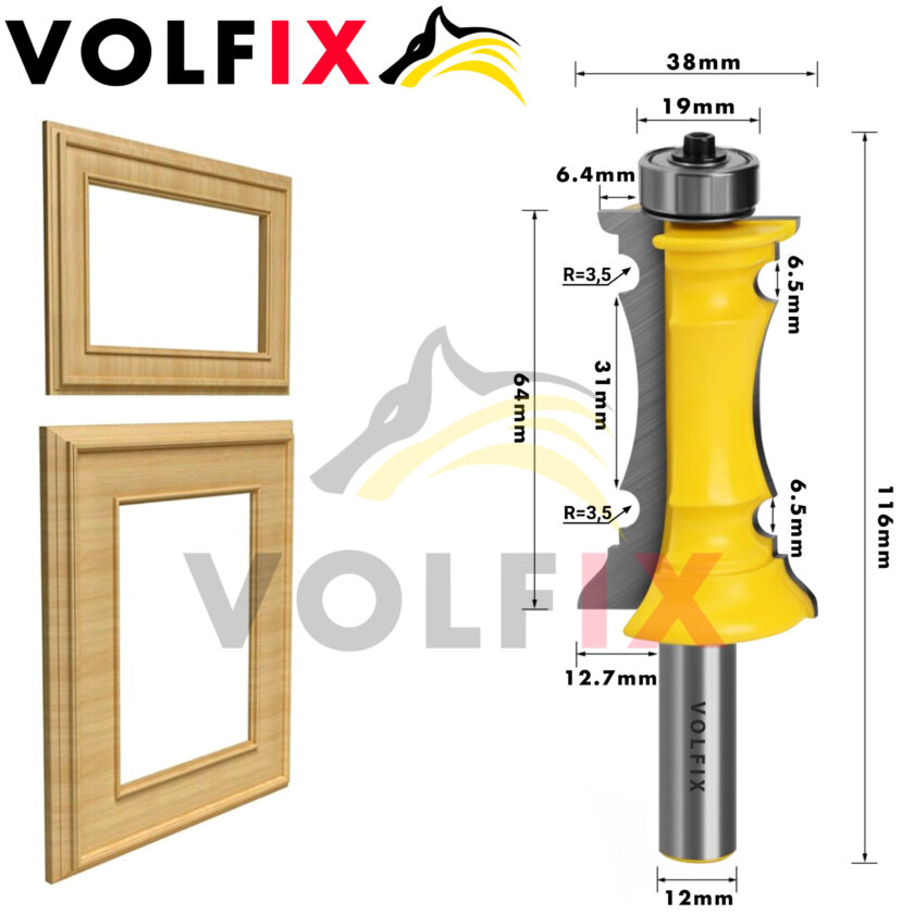 Фреза фігурна кромкова VOLFIX FZ-120-215 d12 h64
