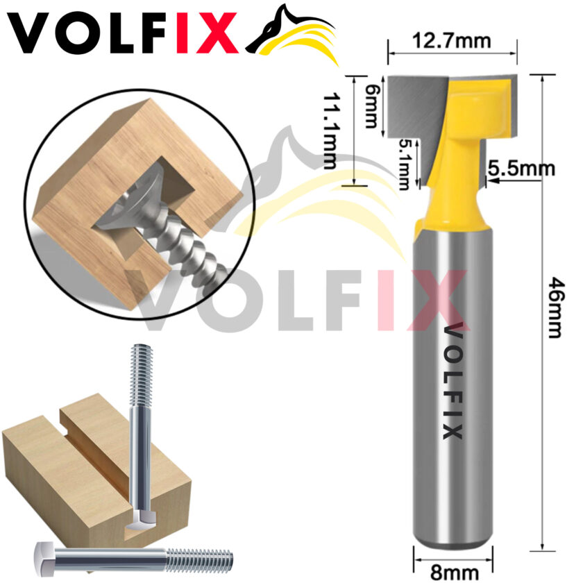 Фреза Т-образна пазова VOLFIX FZ-120-352 d8 D12,7