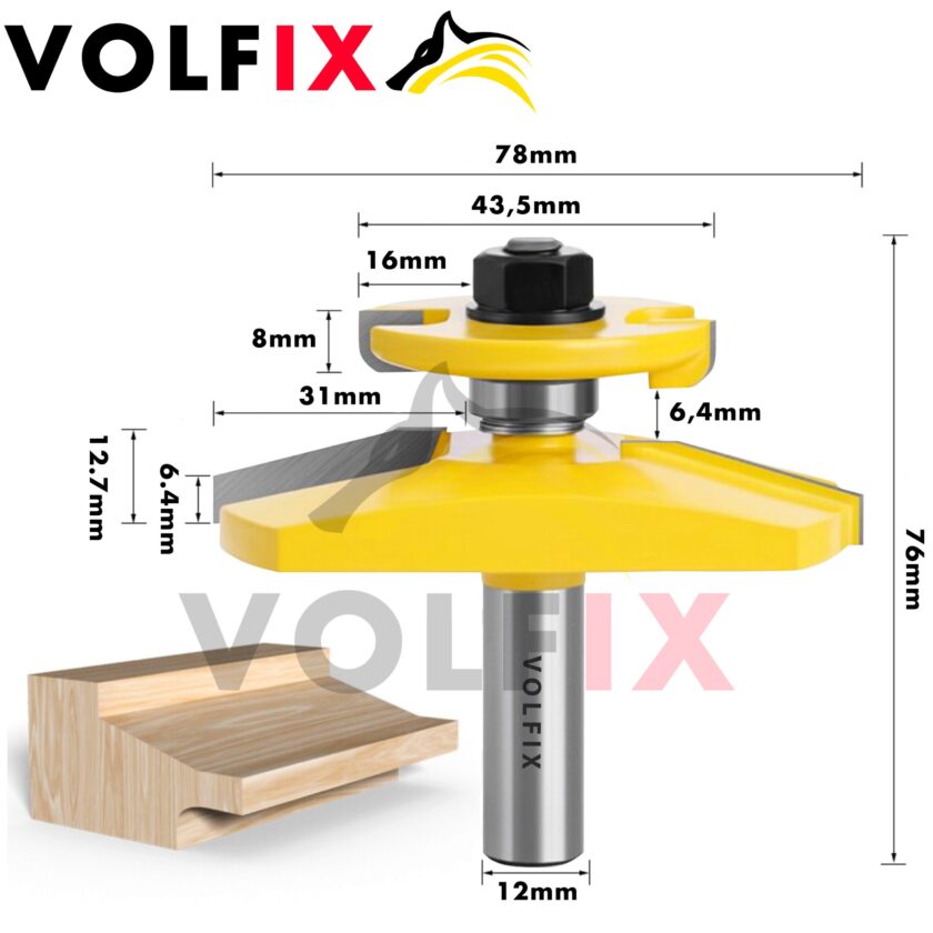 Фреза фігірейна двостороння для виготовлення фільонки VOLFIX FZ-120-932 d12
