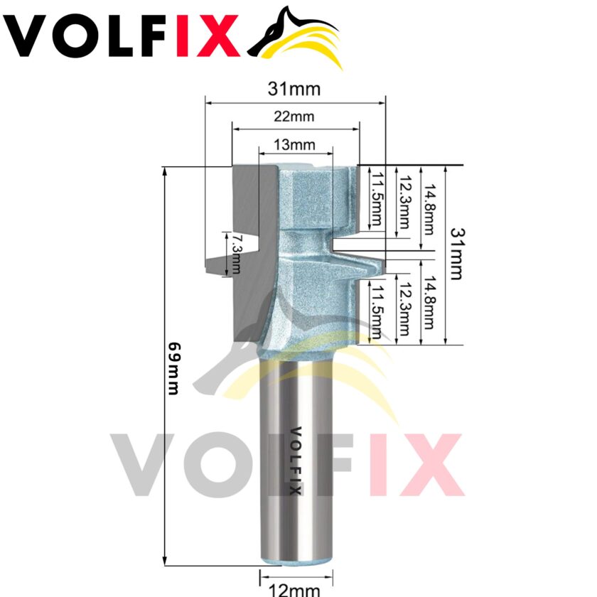 Фреза для зрощування деревини по ширині та довжині (мікрошип) VOLFIX FZ-120-533 d12