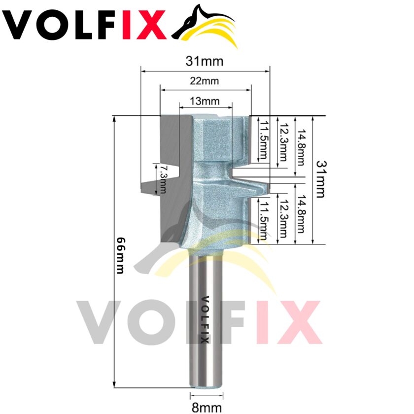 Фреза для зрощування деревини по ширині та довжині (мікрошип) VOLFIX FZ-120-533 d8