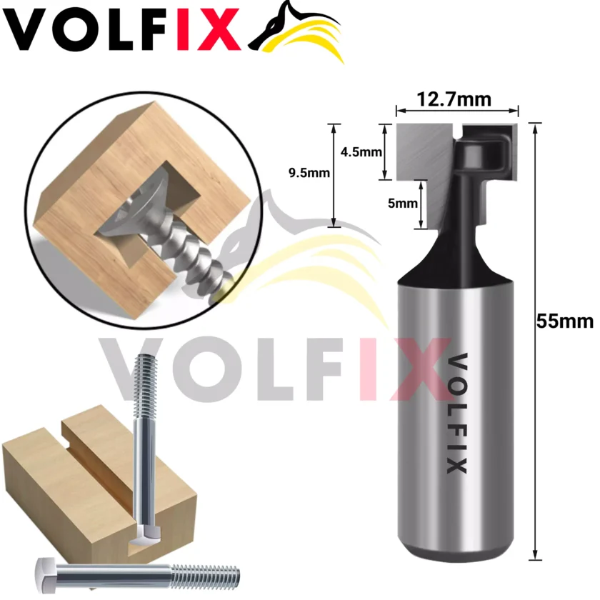 Фреза Т-образна пазова VOLFIX FZ-120-355 d12 D12,7