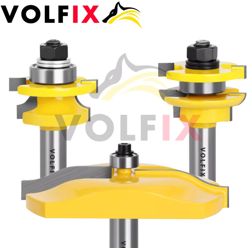 Комплект фрез №10 VOLFIX з 3-х фрез для мебельної обв’язки з фільонкою