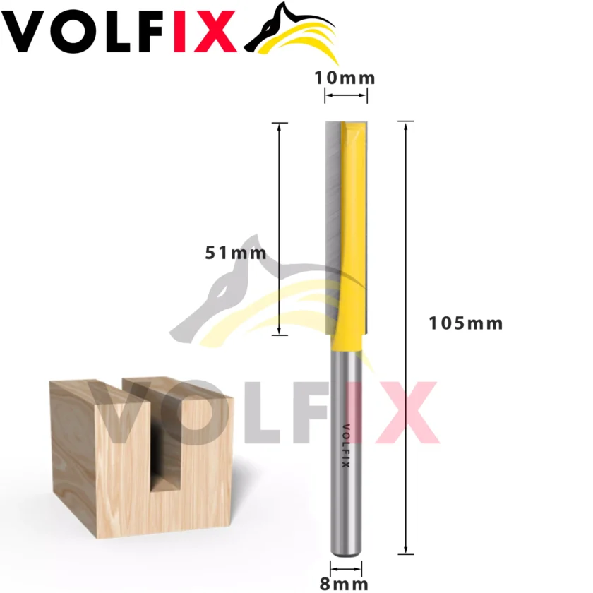 Фреза погружна пряма пазова VOLFIX FZ-105 D10 d8 H105 h51
