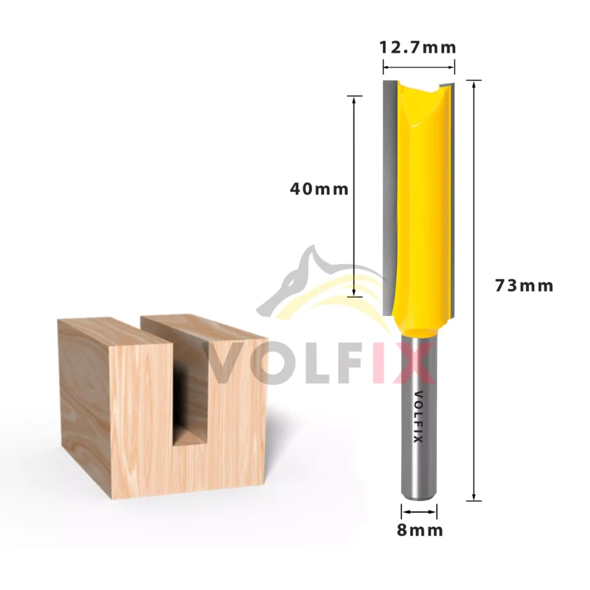 Фреза пряма пазова VOLFIX D12.7 h40 d8